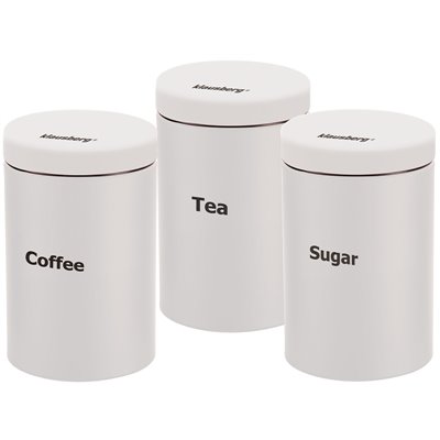 Containers, set of 3 pieces, white Klausberg