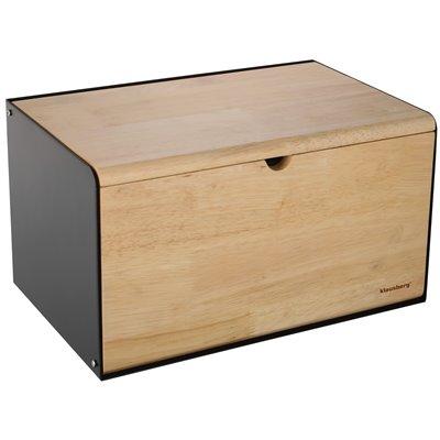 Bread box, steel-bambus, black Klausberg