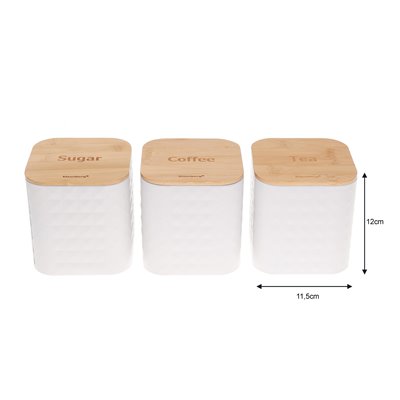 Containers, set of 3, white Klausberg