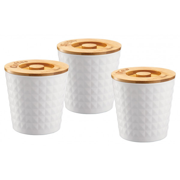 Containers, set of 3, white Klausberg