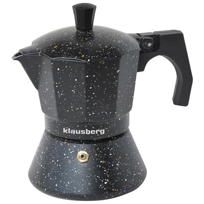 Espresso coffee maker, black marble Klausberg