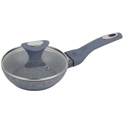 Frying pan, with lid, aluminum, marble grey, Ø16cm Klausberg