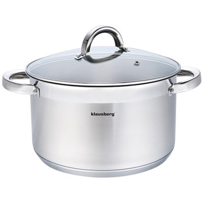 Stainless Steel Klausberg cooking pot with lid 18/10 stainless steel induction 1.7 / 2.4 / 3.2 / 5.7 litres. 1.7 L 