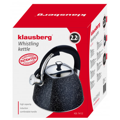 Czajnik tradycyjny, stalowy 2,2l czarny marmurek Klausberg