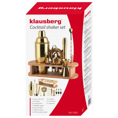Zestaw barmański złoty 16 elementów, stal Klausberg KB-7583